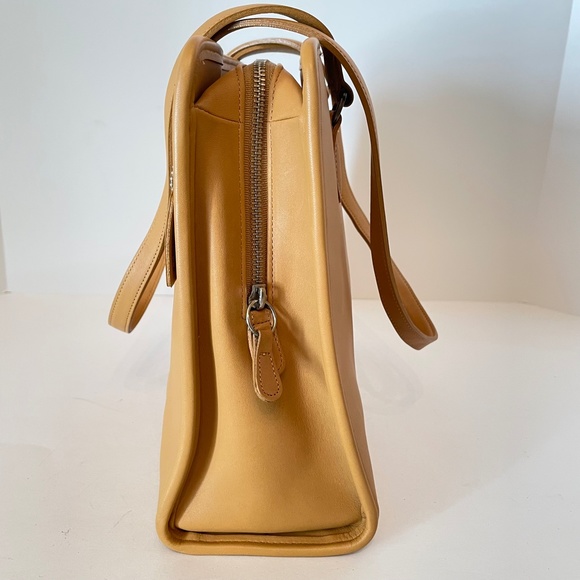 Vintage Coach Classic Compartment Tote Leather Shoulder Bag 9872 Camel USA - Picture 5 of 16